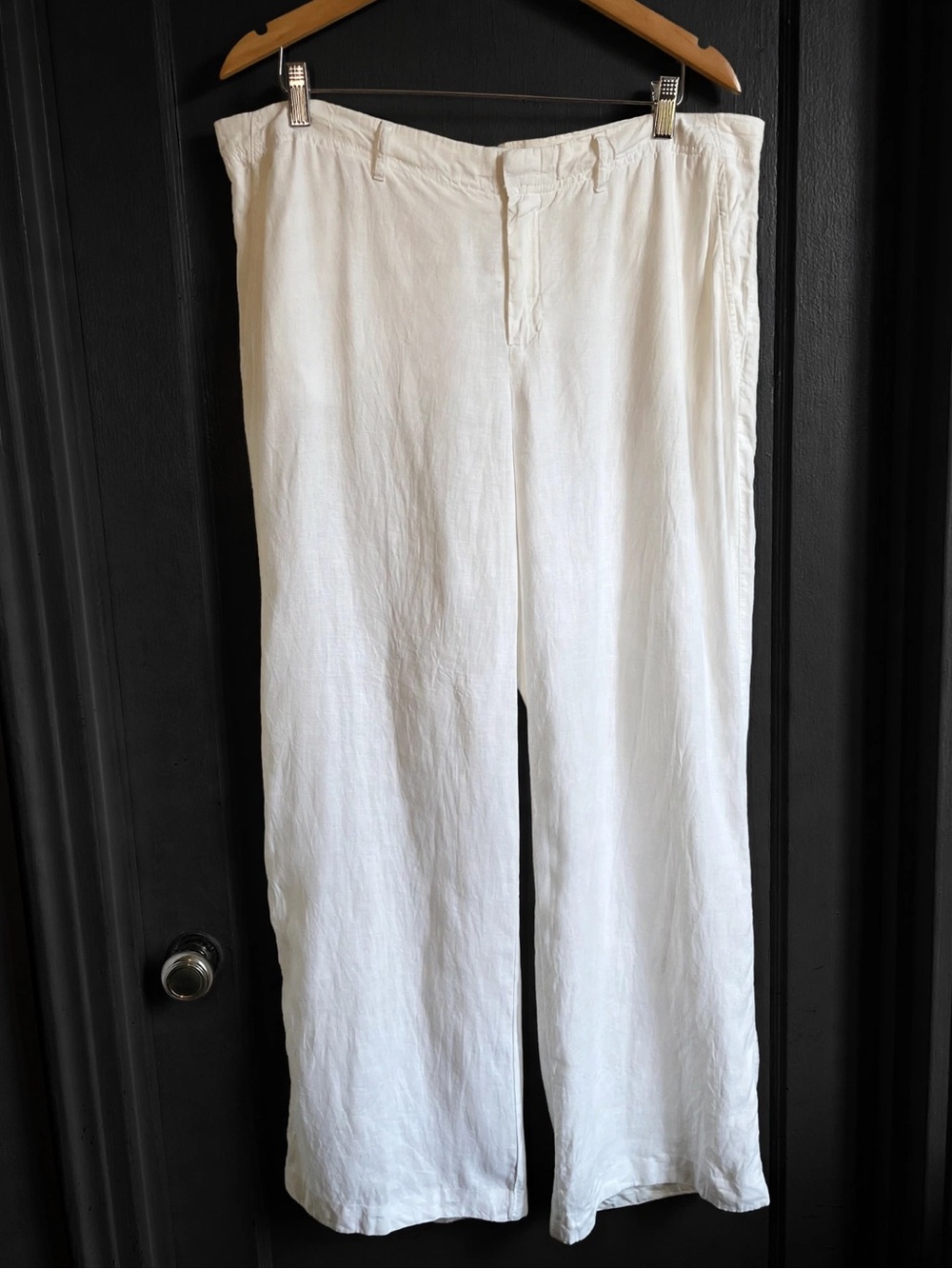 Banana Republic 100% Linen Women’s White Straight Leg Pants Size 14